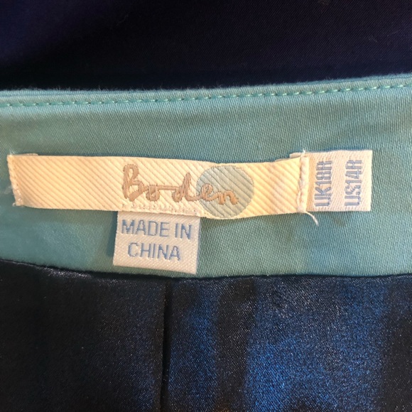 Boden embellish jeweled neckline Color block dress 14 blue black - Picture 9 of 11